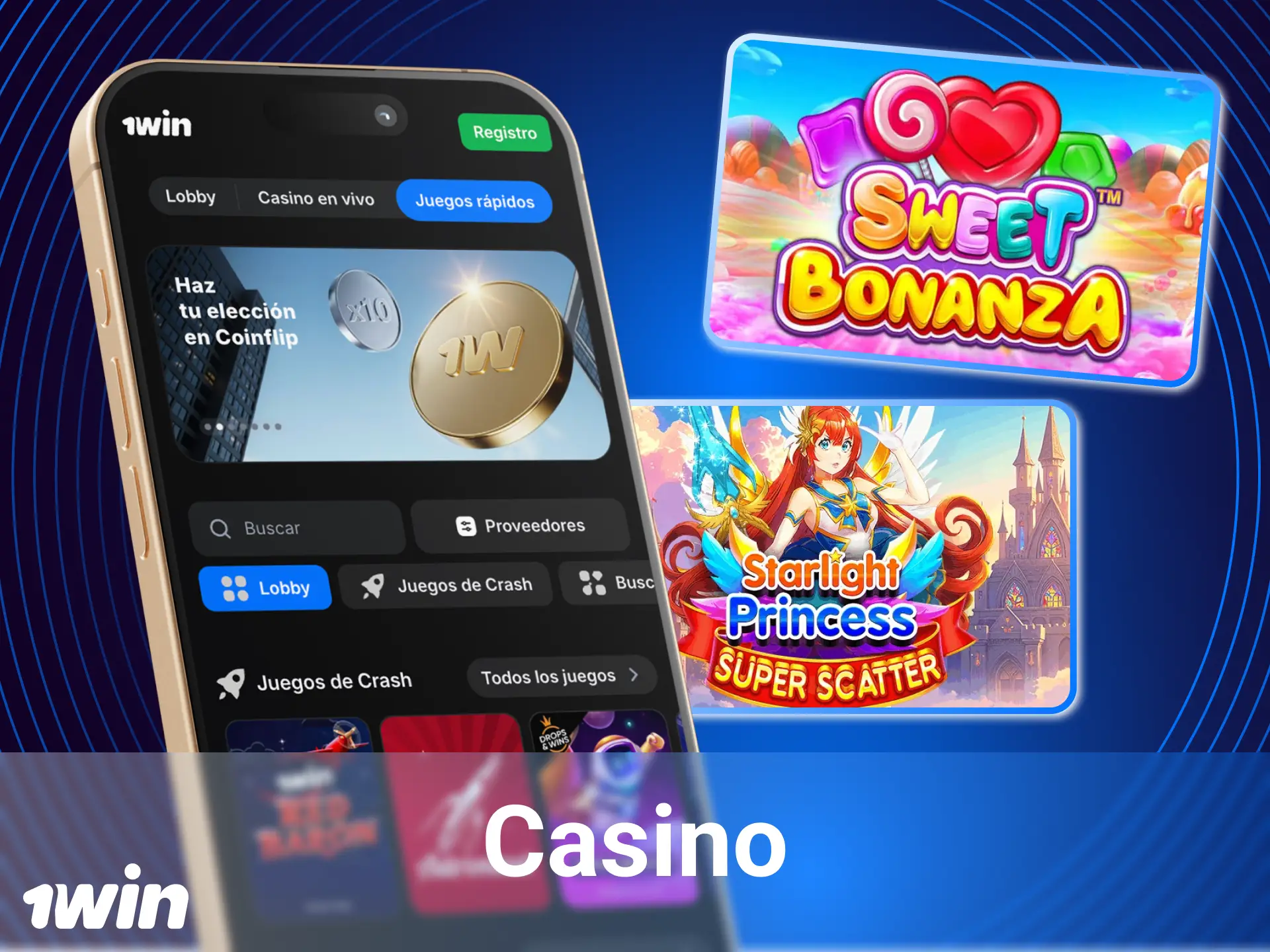 Los jugadores pueden jugar juegos de casino en la aplicación de casino en línea 1win.