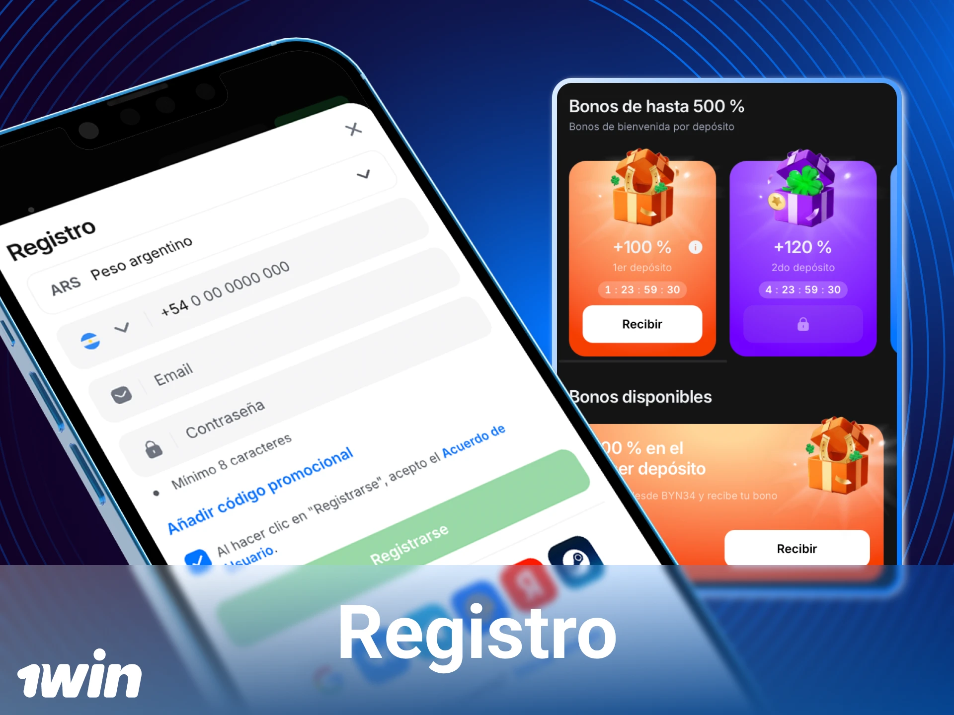 Regístrese en la aplicación del casino en línea 1win en un par de clics.