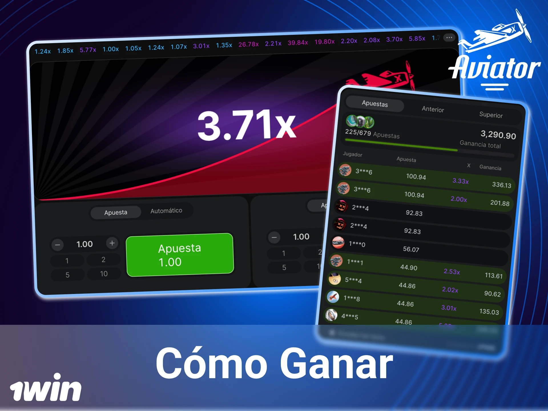 Elija la estrategia que más le convenga para obtener mayores ganancias en el juego Aviator en el casino en línea 1win.