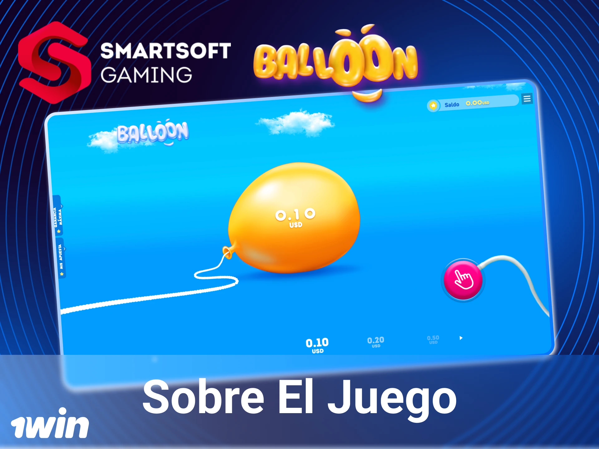 Elija el popular juego de globos en el casino en línea 1win.