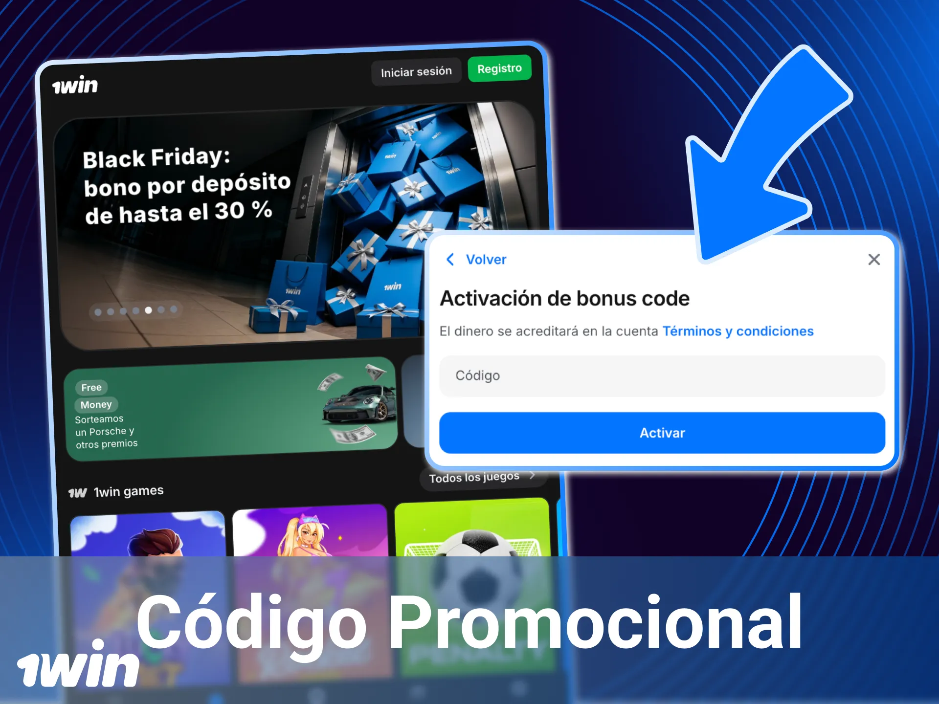 Utilice un código de promoción especial al registrarse en el casino en línea 1win.