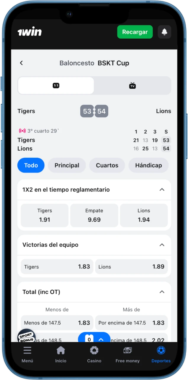 En el casino online 1win, los jugadores pueden apostar en partidos en vivo.