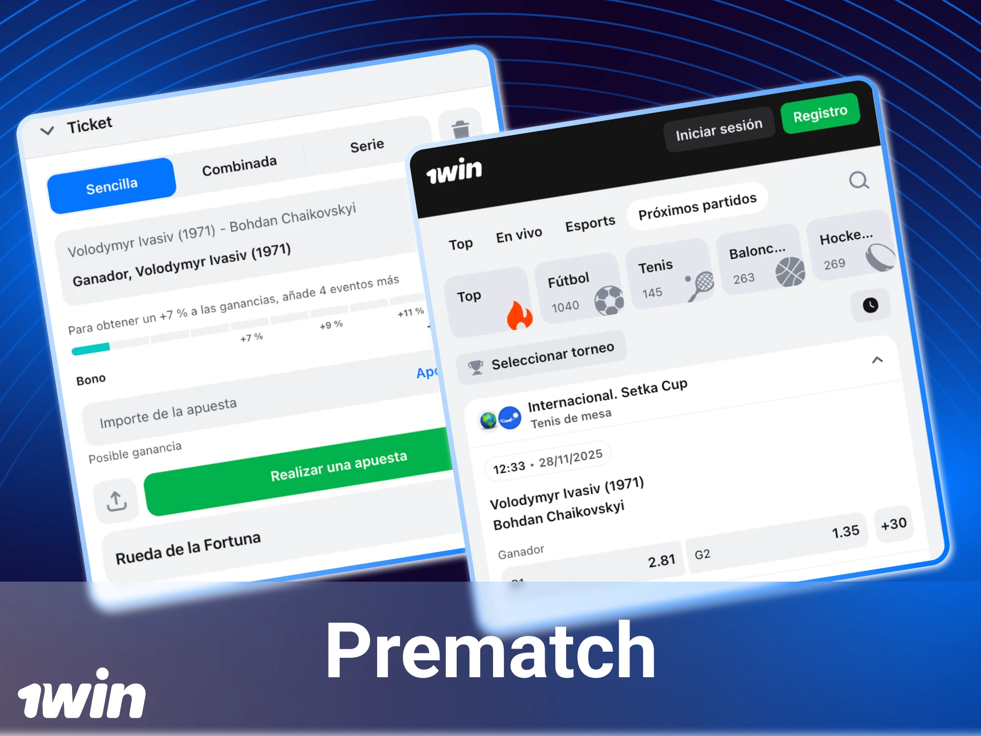Las apuestas previas al partido están disponibles para los usuarios en el casino en línea 1win.