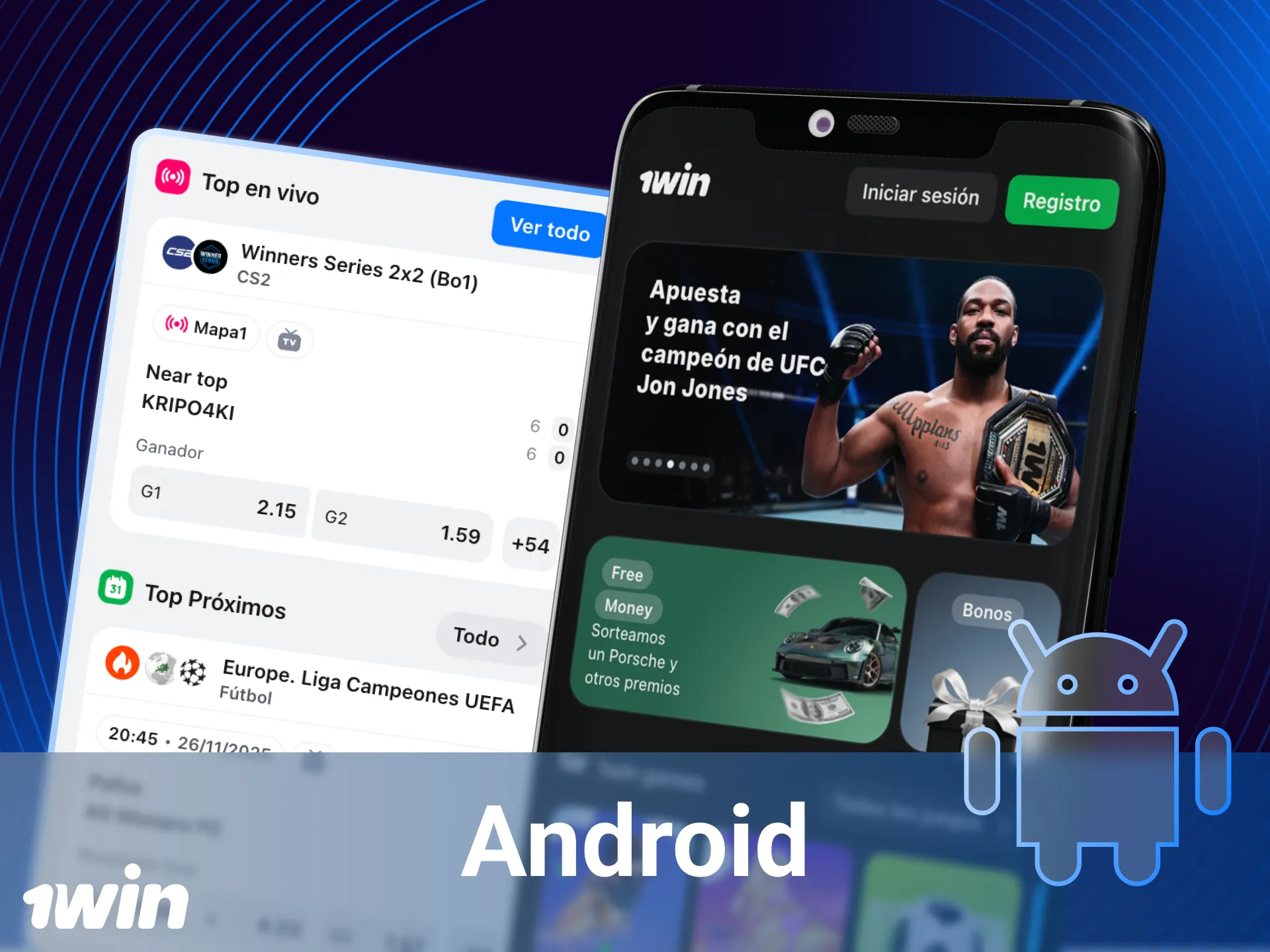Instala la aplicación del casino online 1win para tu teléfono Android.