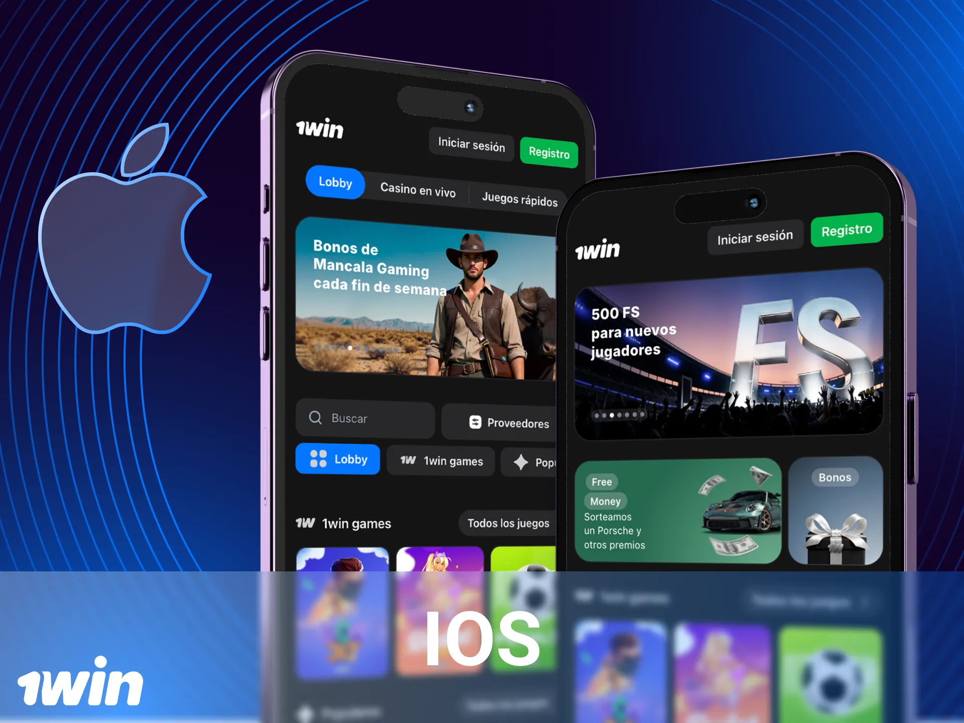 Realice apuestas deportivas directamente en la aplicación de casino en línea 1win para iOS.