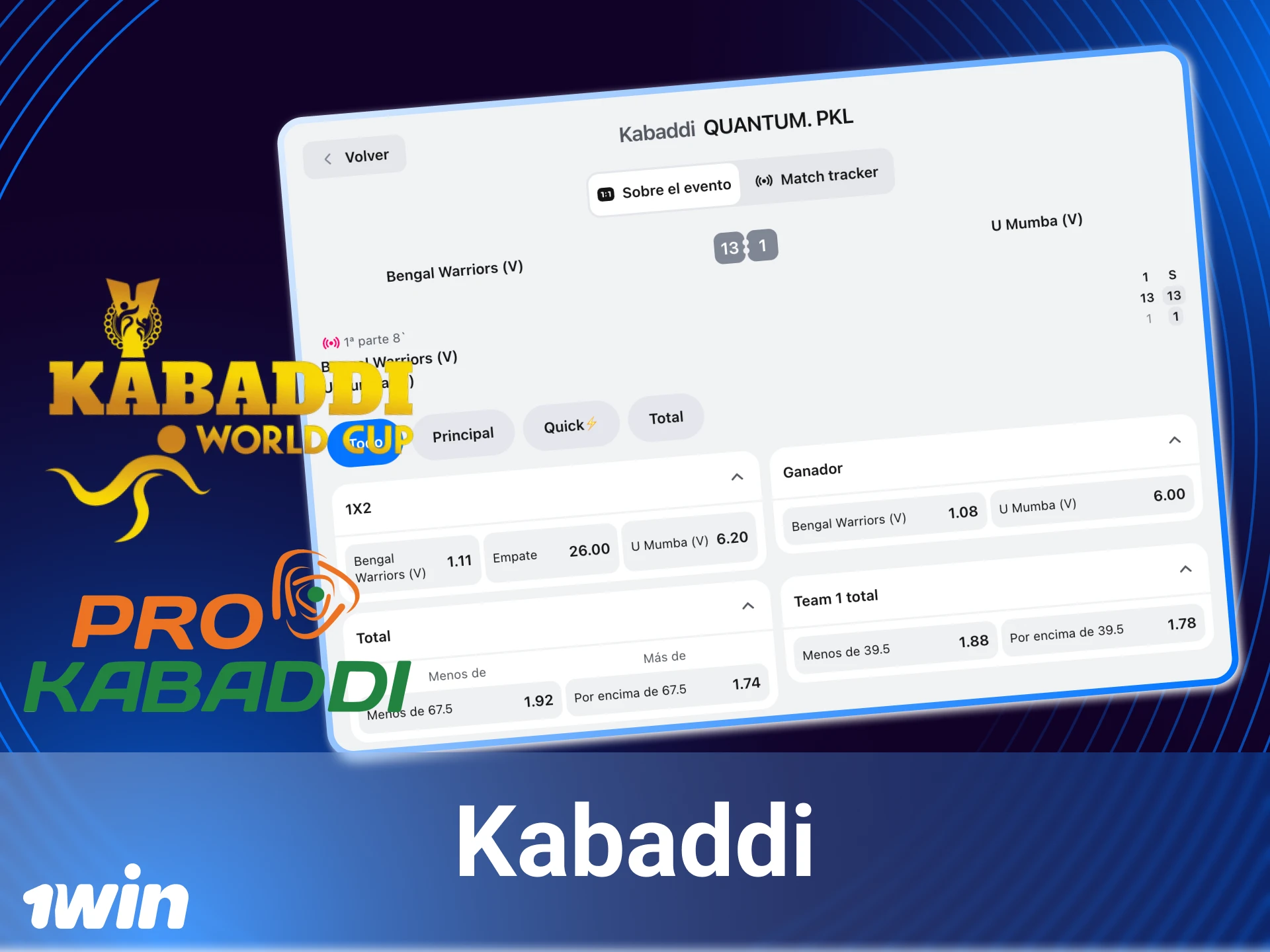 Apuesta en los mejores torneos de Kabaddi en 1win online y disfruta de estadísticas en tiempo real y pagos rápidos hoy mismo.