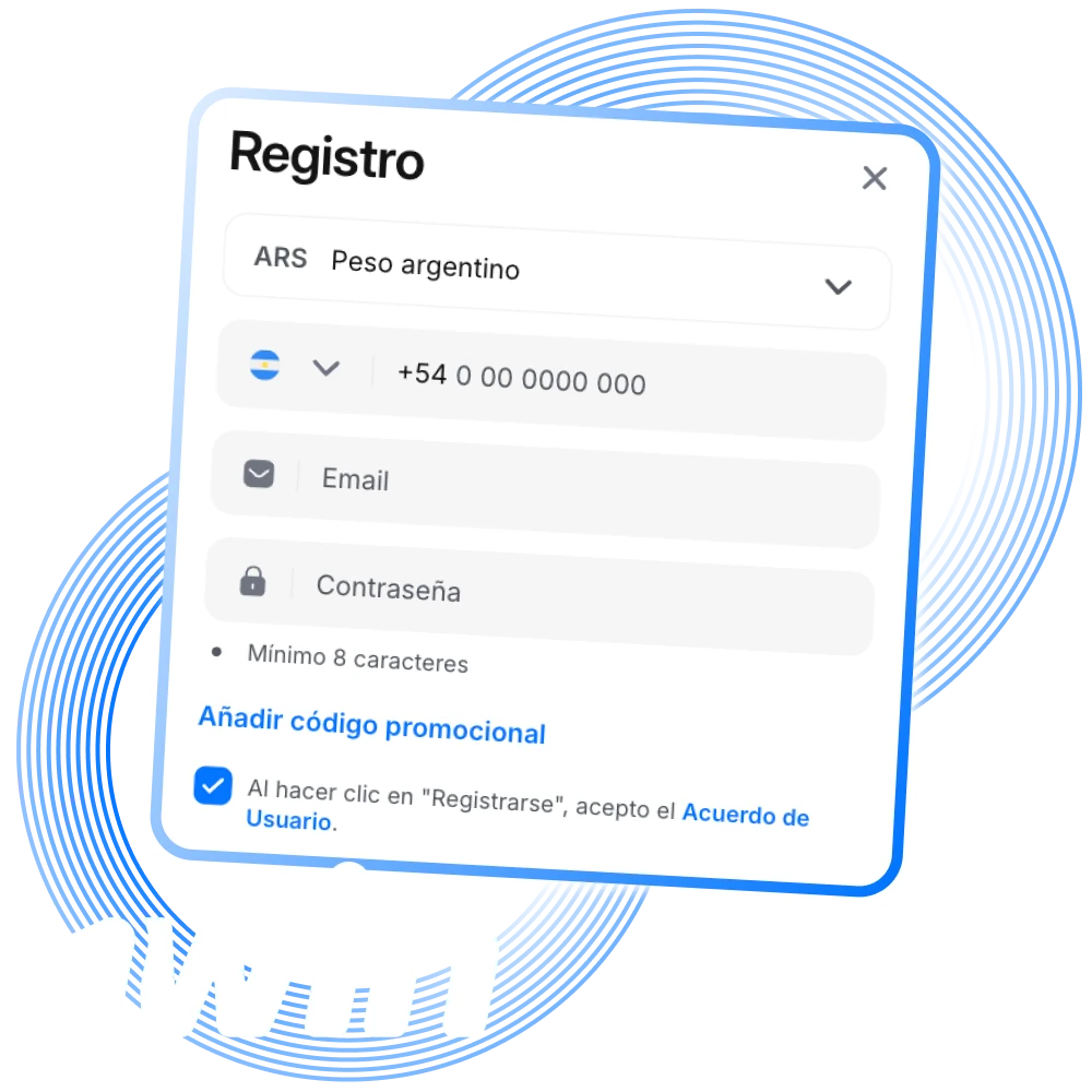 Elija su método de registro en el casino en línea 1win.