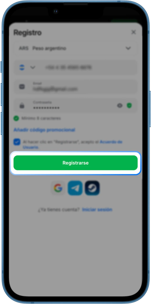 Completa tu registro en el casino online 1win y comienza a jugar.