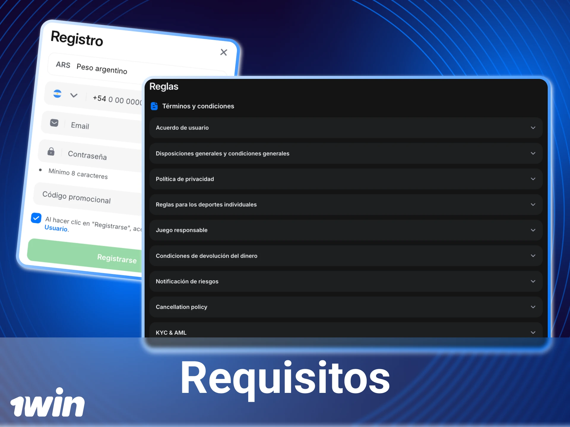 Cuáles son los requisitos de registro en el casino online 1win.